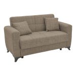 Divan-krevat me depo dy-vendëshe Modesto  pëlhurë kafe të lehtë 155x85x80cm