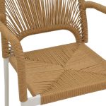 Karrige alumini Norture, kornizë e bardhë stivuese, ratan natyral 57x61x85cm - Image 6