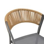 Karrige Glisten, korniza e stivueshme në ngjyrë antracit prej alumini-tekstil prej ratani natyral, 56x62x77cm - Image 6