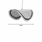 Llambë tavani Hatchie Inart, natyrale-e zezë-e bardhë prej barishte deti dhe hekuri, D70x123 cm. - Image 4