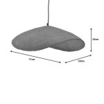 Llambë tavani Lampi Inart, shtyp letre gri-hekur 71x53x123cm - Image 3