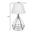 Llambë tavoline PWL-1080, E27, ngjyrë e bardhë-ari 22x22x37cm - Image 2