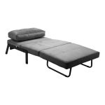 Fotele-krevat Fancy, në nuancë antracit dhe këmbë metalike të zeza 95x98x70cm - Image 3