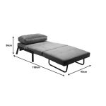 Fotele-krevat Fancy, stof kadife në nuancë molle dhe këmbë metalike të zeza 95x98x70cm - Image 7