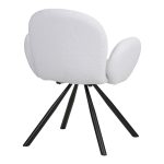 Karrige Garzele Inart, stof teddy i bardhë-këmbë të zeza metalike 68x66x82.5cm - Image 2