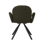 Karrige Garzele Inart, stof teddy jeshil-këmbë të zeza metalike 68x66x82.5cm - Image 5