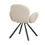 Karrige Garzele Inart, stof teddy bezhë-këmbë të zeza metalike 68x66x82.5cm - Image 2