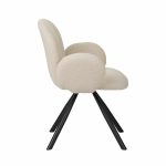 Karrige Garzele Inart, stof teddy bezhë-këmbë të zeza metalike 68x66x82.5cm - Image 3