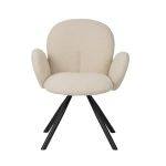 Karrige Garzele Inart, stof teddy bezhë-këmbë të zeza metalike 68x66x82.5cm - Image 4