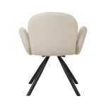 Karrige Garzele Inart, stof teddy bezhë-këmbë të zeza metalike 68x66x82.5cm - Image 5