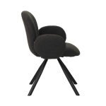 Karrige Garzele Inart, stof teddy gri e errët-këmbë të zeza metalike 68x66x82.5cm - Image 3