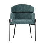 Karrige Tolerse Inart, stof jeshil-këmbë të zeza metalike 58x57x80cm - Image 4