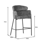 Karrige shanku Tolerse Inart, stof jeshil-këmbë metalike të zeza - Image 7