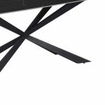 Tavolinë Cozline Inart, mermer i zi, gur i sinteruar me këmbë metalike të zeza 180x90x76cm - Image 5