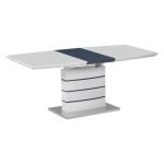 Tavolinë Darsile Inart, me mundësi zgjatje, e bardhe me gri-MDF 140-180x90x76cm