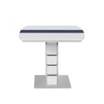 Tavolinë Darsile Inart, me mundësi zgjatje, e bardhe me gri-MDF 140-180x90x76cm - Image 5