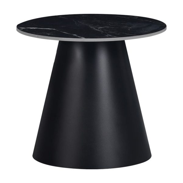 Tavolinë Fabrin Inart, mermer i zi i sinteruar guri-metal i zi D50x46cm