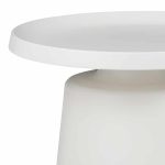 Tavolinë anësore Ginoze Inart, e bardhë metalike D70x40cm - Image 2