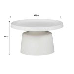 Tavolinë anësore Ginoze Inart, e bardhë metalike D70x40cm - Image 4