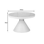 Tavolinë anësore Coozlin Inart, mermer i bardhë metal D70x40cm - Image 4