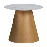 Tavolinë anësore Soleire Inart, gur i sinterizuar me mermer të bardhë - Image 2