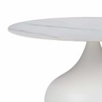 Tavolinë anësore Kirkene Inart, mermer i bardhë, gur i sinteruar dhe metal i bardhë, set 2 copë - Image 6