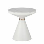 Tavolina anësore Coozlin Inart, mermer i bardhë me metal ari - Image 2