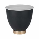 Tavolinë komodine Erasmine Inart gur i sinteruar me mermer të bardhë - Image 2