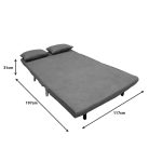 Divan-krevat Josuane, stof antracit dhe këmbë prej druri natyral 117x80x81cm - Image 6