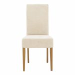 Karrige Ditta, me stof gri-bezhë-këmbë druri arre - Image 4