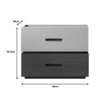 Komodinë Sonlen, MDF në nuancë arre-bezhë 60x40x44,5cm - Image 4