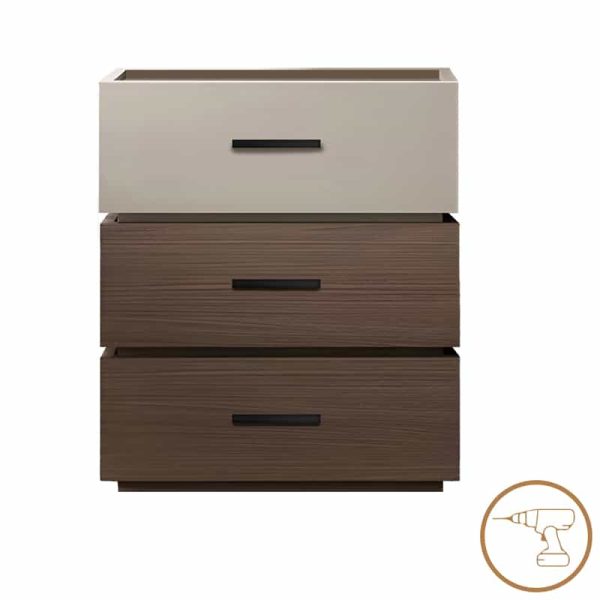 Komodinë Sonlen, arrë-në nuancë bezhë 60x40x66cm