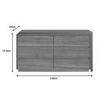 Tavolinë shumëfunksionale me sirtar të integruar, MDF Reaze  me ngjyrë arre të çelur-antracit 120x50x73.5 cm. - Image 4