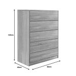 Komodë Kuanger, MDF në nuancë natyrale 80x40x109cm - Image 3