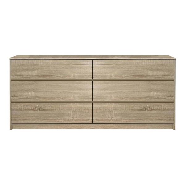 Komodë Kuanger, MDF në nuancë natyrale 120x40x70cm