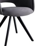 Kolltuku rrotullues Soreyia  gri e erret-kembe metalike e zeze 63x59x83cm - Image 6