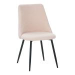 Karrige Giselle, stof teddy në nuancë bezhë 51x52x82cm