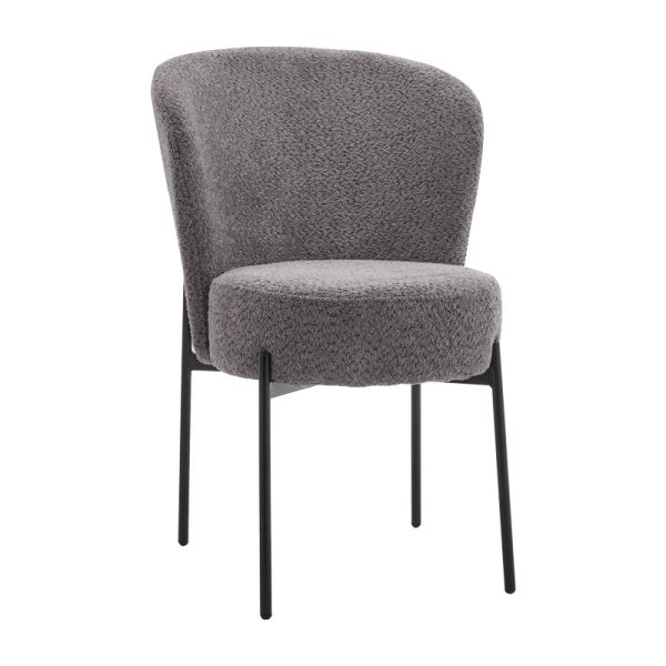 Karrige Houlian, stof antracit-këmbë metalike të zeza 46x66x89cm