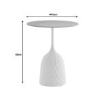 Tavolinë mesi Kousien Inart, gur i bardhë i sinteruar D50x60cm - Image 4