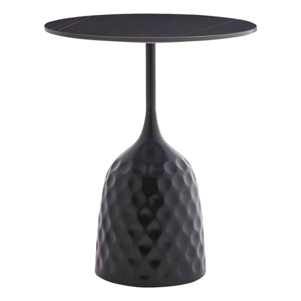 Tavolinë Kousien Inart, gur i zi i sinteruar D50x60cm