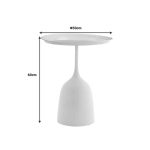 Tavolinë mesi Agrile Inart, metalike e bardhë D50x60cm - Image 4