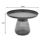 Tavolinë anësore Lafo Inart, metal dhe xham i zi D60x42cm - Image 4