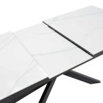 Tavolinë Ragemi, MDF ngjyrë gri-metal i zi, 160-200x90x75cm - Image 6