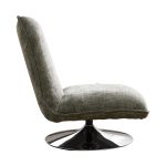 Karrige rrotulluese Remona, stof jeshil-këmbë krom 63x80x80εκ - Image 4