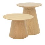 Tavolina Kayano, set 2 copë, MDF me ngjyrë natyrale