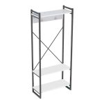 Mobilje koridori me varëse Baker, metal i zi dhe melaminë e bardhë 90x34x180cm