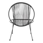 Karrige kopshti Dapper, metal dhe PE e zezë 64.5x74.5x76cm - Image 5