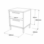 Komodina Nako  metal i zi dhe melamine ne nuance gri antike 40x35.5x48.8cm - Image 5