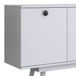 Bufe Salonde, melamine e bardhë-PP këmbë të bardha 180x40x82.6cm - Image 6