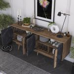 Bufe Suckie I, arre-pamje mermer zi melamine-PP këmbë arre 180x45x82.6cm - Image 3